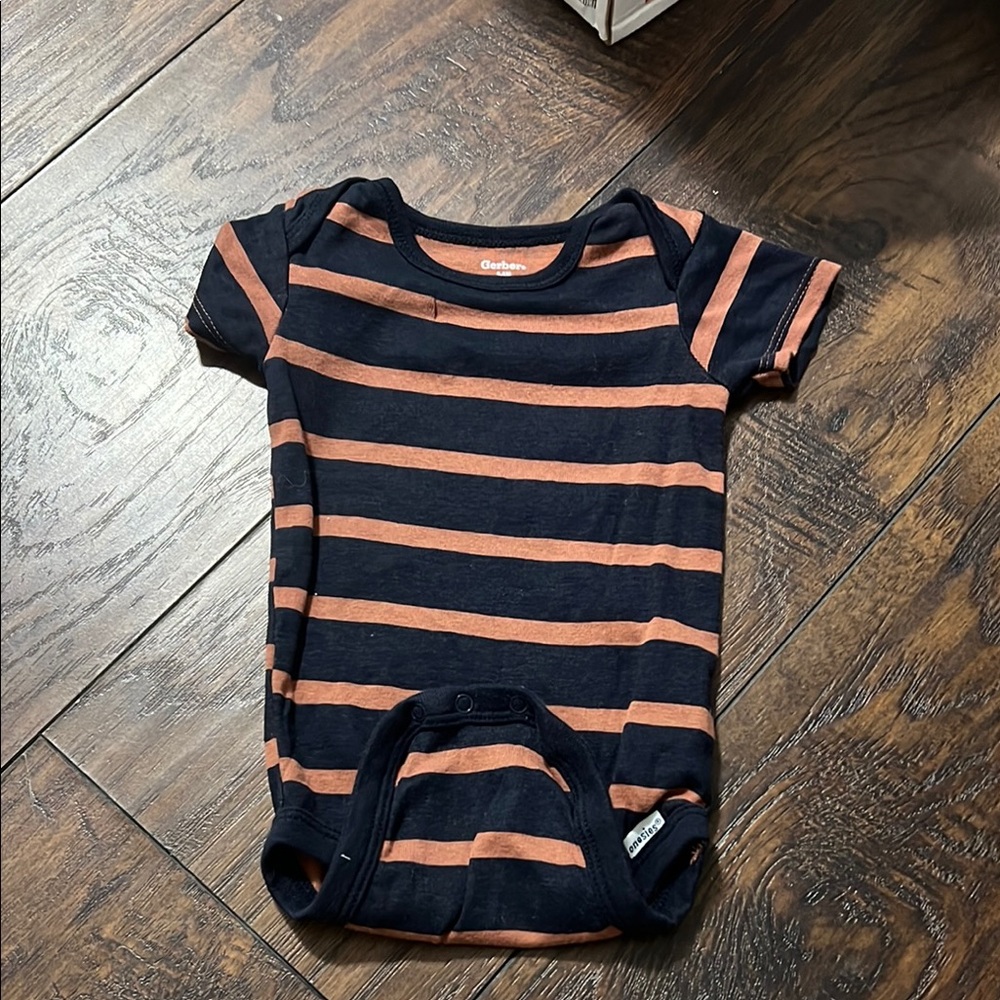 Carter's Navy and Orange Striped Kids One Piece